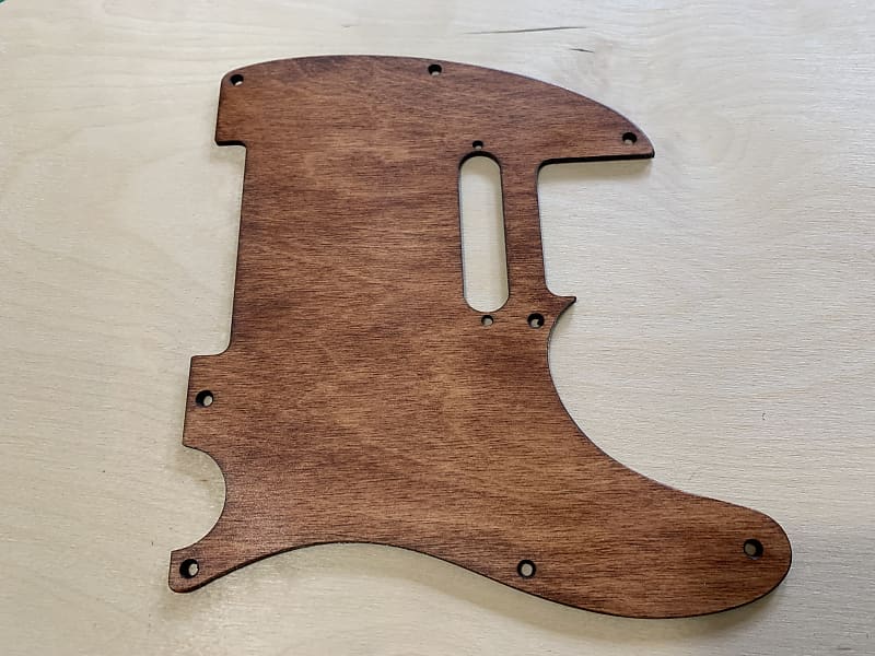 Us Made Satin Walnut Stained Wood Pickguard For Telecaster Reverb