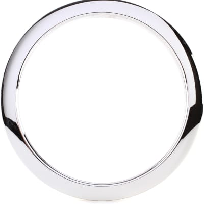 Remo Ambassador Coated Drumhead - 16 inch  Bundle with Bass Drum O's Port Hole Ring - 5" - Chrome image 3