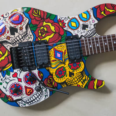Peavey Predator plus EXP guitar with Sugar Skull Graphic Drawing Painting Artwork image 2