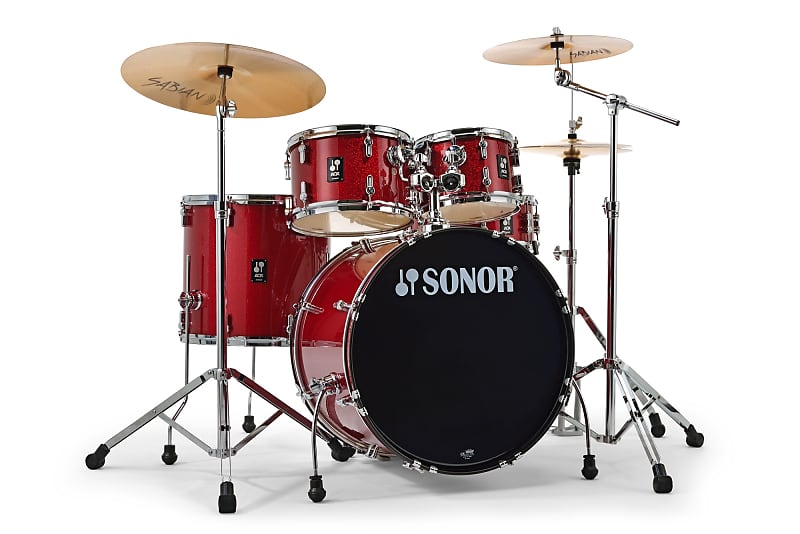 Sonor AQX Stage Red Moon Sparkle 5pc Kit 22x16,10x7,12x8,16x15,14x5.5 Drums Cymbals Hardware Dealer image 1