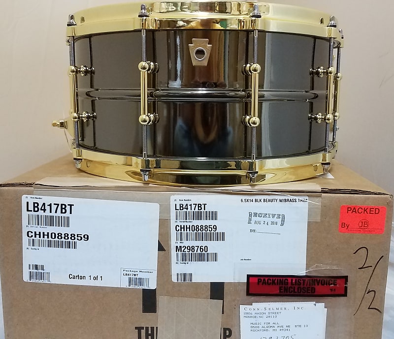 Ludwig 6.5x14" *In Stock Now* Black Beauty "Brass On Brass" Snare Drum Tube Lugs | NEW Authorized Dealer image 1