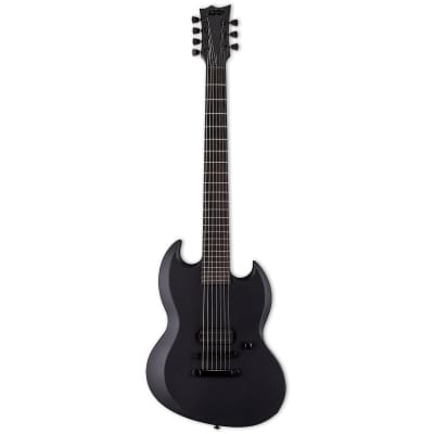 ESP LTD Viper-7 Baritone Black Metal Guitar w/ a Seymour Duncan Pickup - Black Satin image 2