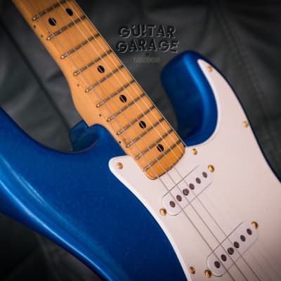 1982 Fender USA The Strat Sapphire Blue sparkle gold hardware maple neck Dan Smith era guitar image 15