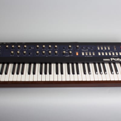 Korg PolySix Programmable Polyphonic Synthesizer c. 1981 - black enamel and wood grain finish