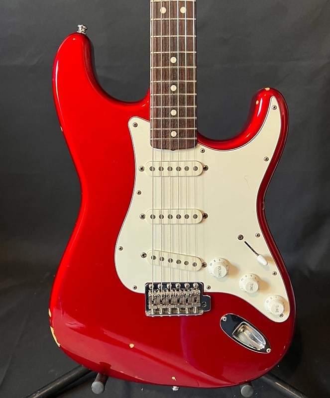 1994-95 Fender Stratocaster Made in Japan Red Car St45 very thin finish |  Reverb