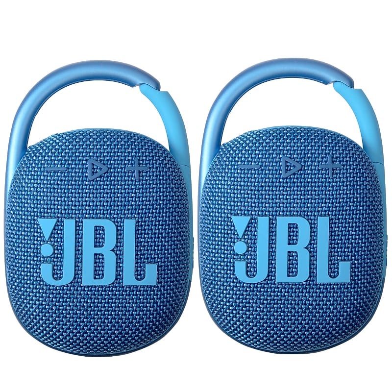 2x JBL Clip 4 Eco Ultra-Portable Waterproof Bluetooth Speaker (Ocean Blue)  | Reverb