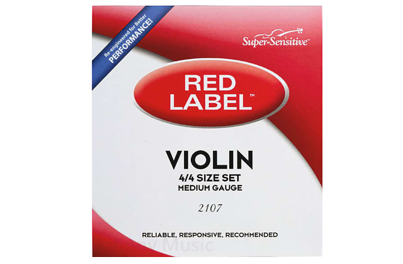 Red Label Super-Sensitive Violin String SET 4/4 Medium Gauge Tension image 1