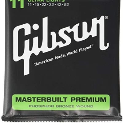 Gibson Masterbuilt Premium Phosphor Bronze Ultra Lights, 11-52 image 1