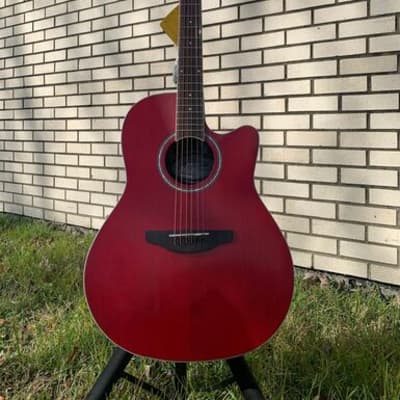 Ovation Applause AE Acoustic Electric Guitar with Case in Red