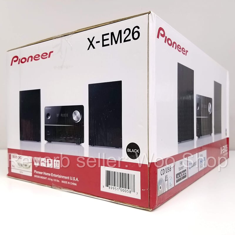Pioneer X-EM26 10W CD FM Receiver Bluetooth Wireless Music System w/ Speakers image 1