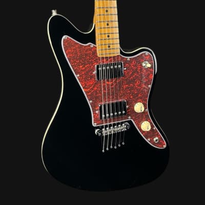 JET Guitar JJ-350 Electric Guitar In Black With Roasted Maple Fretboard image 2