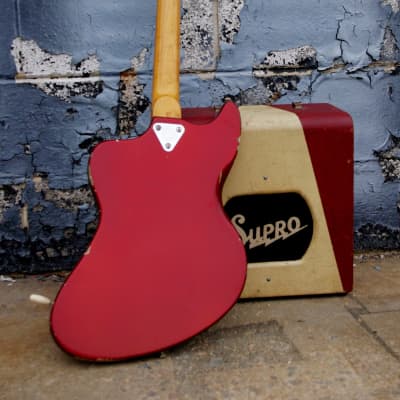 MURPH SQUIRE ii-T 1965 Aged Candy Apple Red. Offset Guitar Styled after Jaguar and Strat. ULTRA RARE image 19