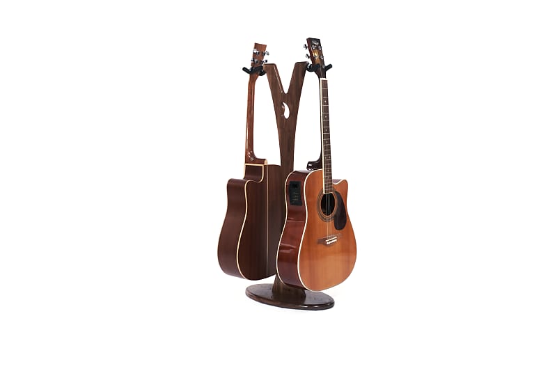 Ruach Wooden 3 Way Multi Guitar Stand Display Rack Mahogany Walnut Birch  Black White 