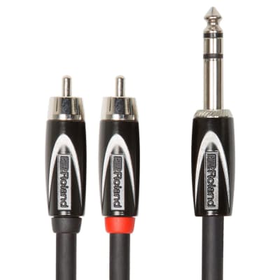 Roland Black Series Interconnect Cable, 1/4-inch TRS to Dual RCA - 5FT / RCC-5-TR2R