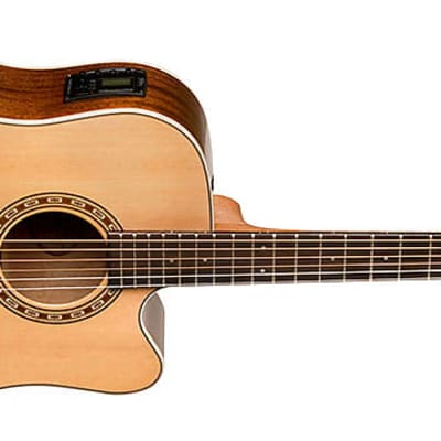 Washburn WD7SCE Harvest Series Dreadnought Cutaway Spruce Top 6-String Acoustic-Electric Guitar image 5