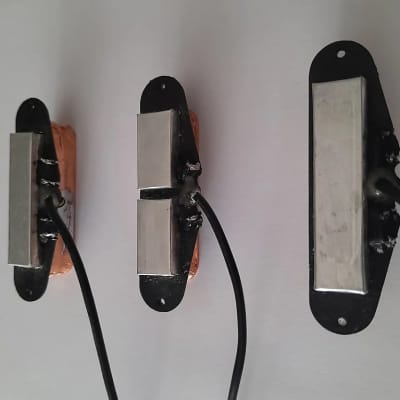 Handmade prewired SSS NEODYMIUM Stacked coils PU's Strat pickguard with HB split on N&B, volume TR BL and mid PU cutoff switch image 15