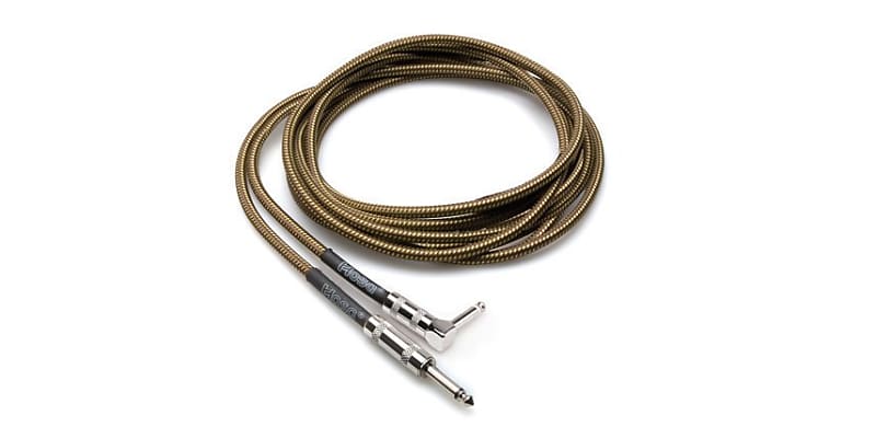 Hosa Straight to Right-angle 18ft Tweed Guitar Cable image 1