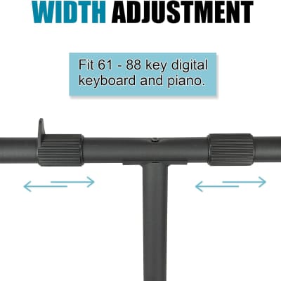 Keyboard Stand Single-X-Shaped Digital Piano Stand, Adjustable Width & Height, Durable & Sturdy, Easy to Assemble for Travel/Storage - Black image 6