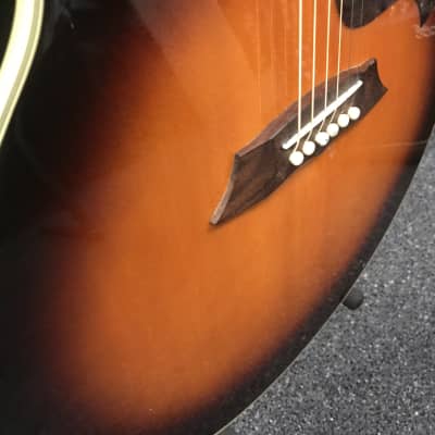 CRAFTER SJC330 EQ JUMBO Acoustic Electric guitar Tobacco Vintage Sunburst handcrafted in Korea 1996 excellent condition with hard case image 15