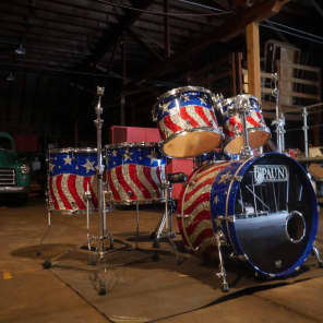 Spaun Custom 2000's American Flag Complete Drum Set image 10