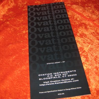 Ovation 22 Page Price Catalog w/ Models and Details From 1997 image 2