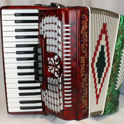 6384 - Red Parrot Yingjie Piano Accordion LMM 34 60 | Reverb