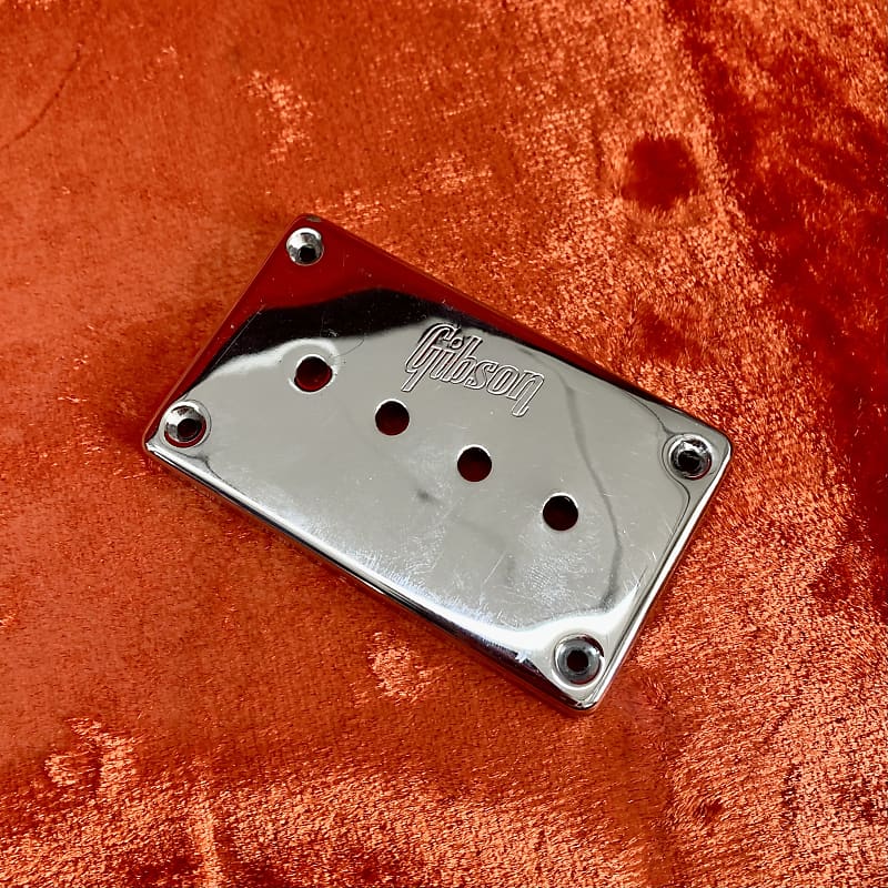 Gibson EB Bass pickup cover c 1970 Embossed logo chrome EB0 Reverb