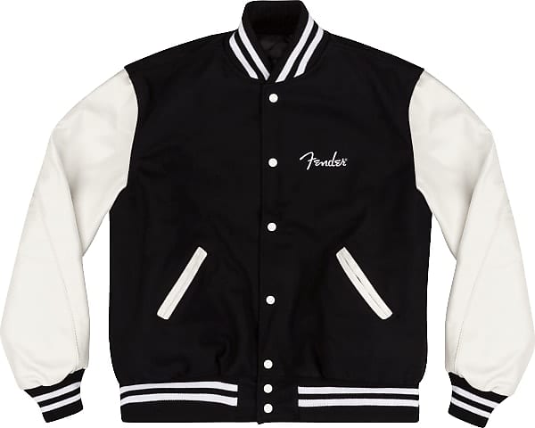 FENDER - Custom Shop Varsity Jacket Black/White XL - | Reverb