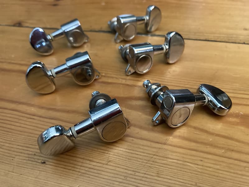 Chrome Enclosed Guitar Machine heads Tuners 3 a side | Reverb UK