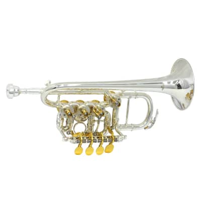 Schiller Elite Rotary Valve Piccolo Trumpet - Silver & Gold image 2