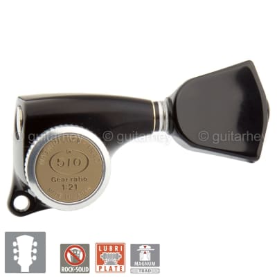 NEW Gotoh SGL510Z-PB4 MGT Locking Tuners w Keystone Buttons 21:1 Set 3x3 - BLACK