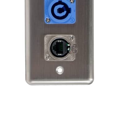 OSP D-2-1E1PCA Duplex Wall Plate w/ 1 Tactical Eternet and 1 Powercon A image 1