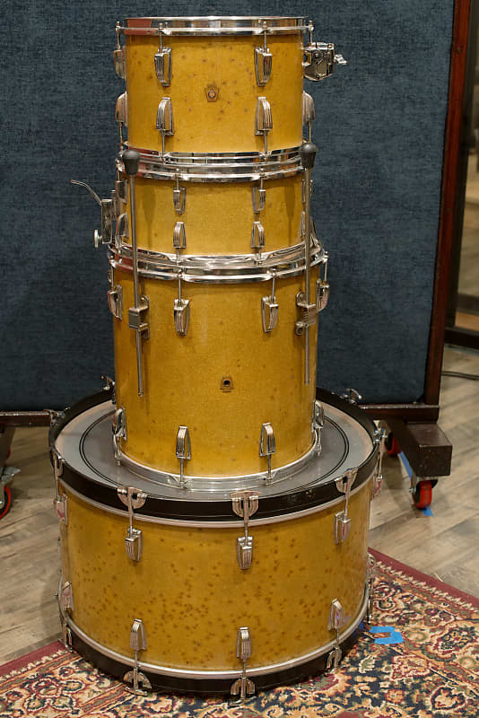 Late 40's Early 50's WFL Drum Set 13, 16, 26 w/14" Snare. All original. (Ludwig) image 1