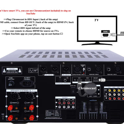  Nuevo sistema de karaoke IDOLmain 8000 W profesional Karaoke  mezcla amplificador con Bluetooth/ecualizador/HDMI Plus altavoz y sistema  de micrófono inalámbrico : Instrumentos Musicales