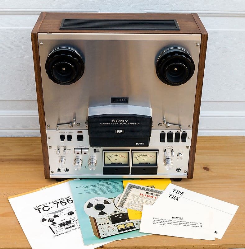 Sony TC-755 Reel to Reel Tape Recorder With Original Manual and Paperwork