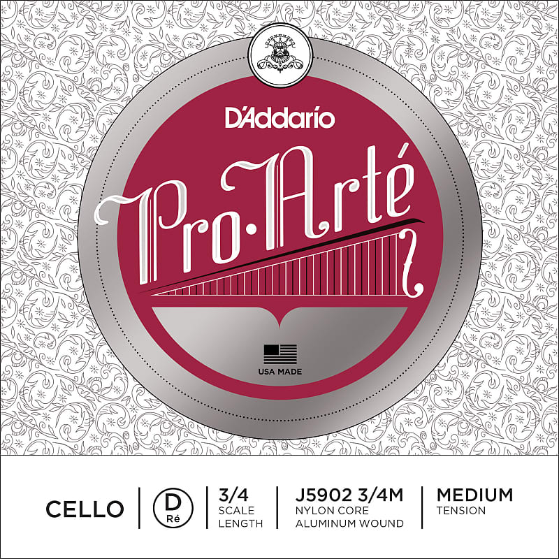 D'Addario J5902 Pro Arte 3/4 Cello Medium D String image 1