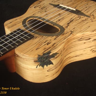 Bruce Wei Solid Spalted Maple Gypsy Tenor Ukulele, MOP Inlay GY17-2110 image 10