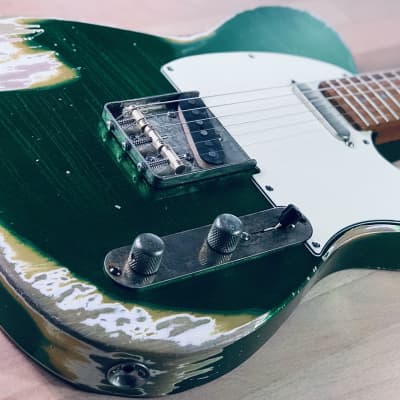 S71 Custom Shop CANDY GREEN OVER GOLD TOP SUPER HEAVY-RELIC « T », Handwound Pickups. image 1