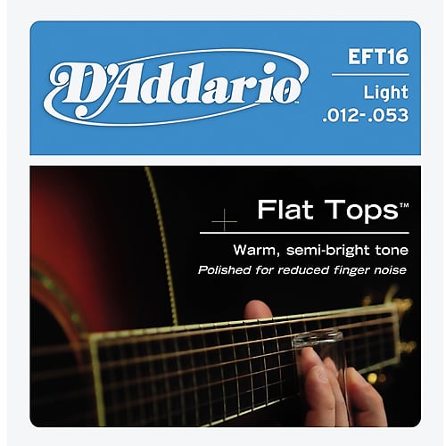 D'Addario EFT16 Flat Top Phos Bronze Light Acoustic Guitar Strings, .012 - .053 image 1