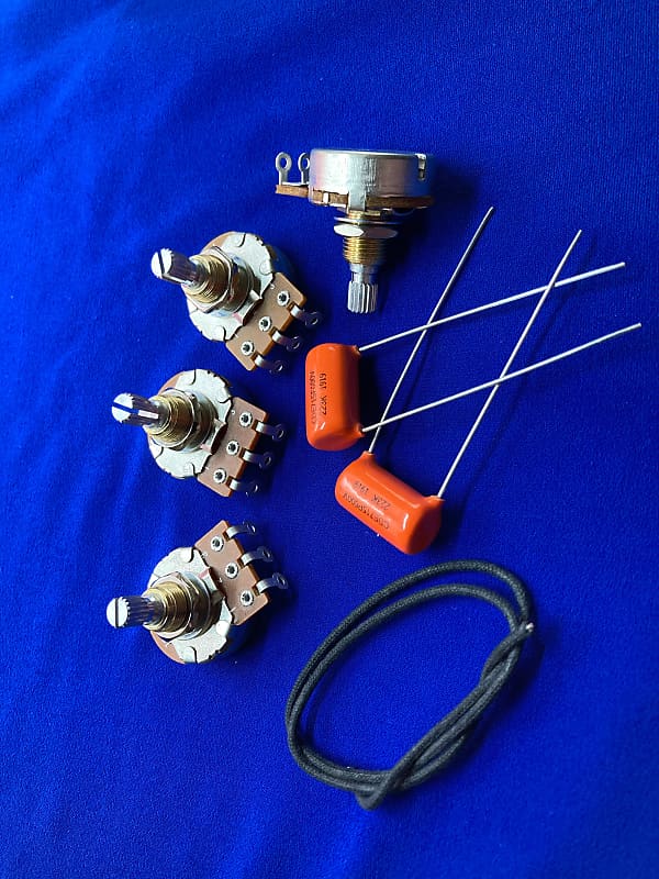 Les Paul Gibson  Epiphone Upgrade Wiring Kit Short Shaft Pots Orange Drop Tone Caps image 1