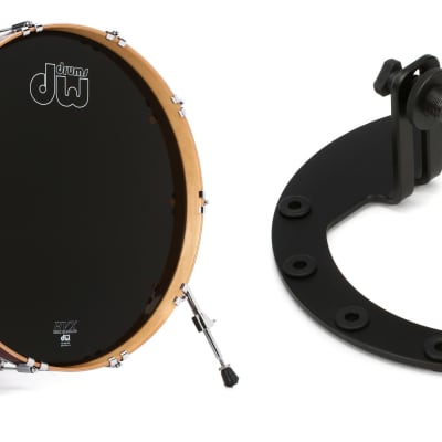 DW Performance Series Bass Drum - 18 x 22 inch - Cherry Stain Lacquer  Bundle with Kelly Concepts The Kelly SHU Pro Bass Drum Microphone Shockmount Kit - Aluminum - Black Finish image 1