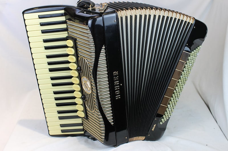 3483 - Black Hohner Gola Piano Accordion LMMH 41 120 | Reverb