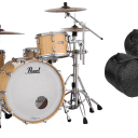 Pearl Reference Pure Natural Maple 22x16 12x8 16x16 3pc Drum Shell Pack +Bags | Dealer