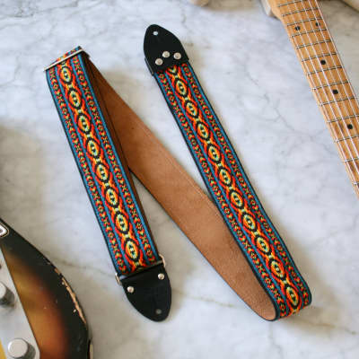 Vintage 60s Orange 'Boho' Hippie Guitar Strap Replica | Reverb