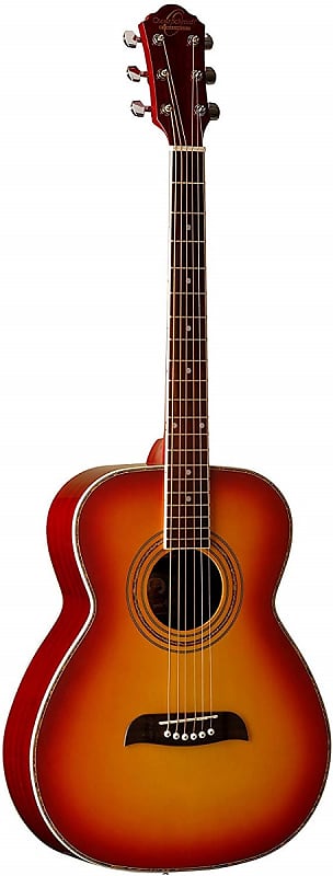 Oscar Schmidt OF2CS Folk Acoustic Guitar Cherry Sunburst image 1