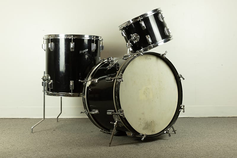 1960s Rogers Jet Black Pearl "Headliner" 14x20 9x13 and 16x16 Drum Set image 1