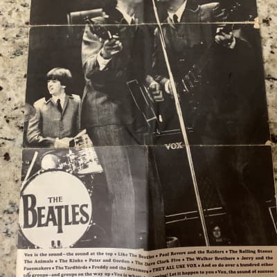 Vox Catalog 1966 Original Beatles Phantom Teardrop Wyman Bass Organ Drums for sale
