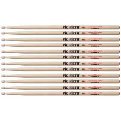 6 Pairs Vic Firth X5A Wood Tip American Classic Extreme 5A Drumsticks image 1