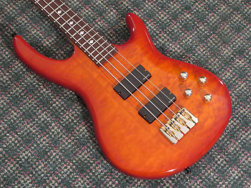 2011 BC Rich Innovator 4-String Bass Orange Burst Figured Maple Top! w/hardshell case image 1