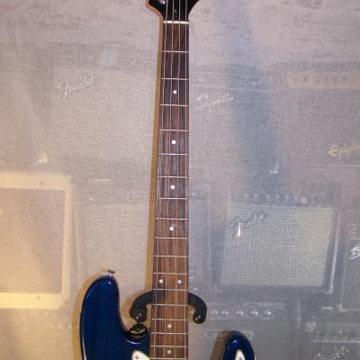 Unbranded "P" Bass Style Guitar, 2000s, Transparent Blue Finish image 3